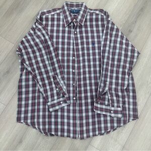 Ralph Lauren BLAKE Shirt button down green white red plaid XXL